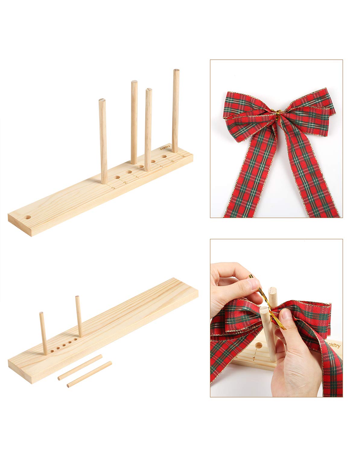  Ackitry X-Large Bow Maker for Bow Ribbon Wreath, 16 Inch Wooden  Maker Tool for Making Bows, DIY Crafts Halloween Christmas Party  Decorations, Hair Bows, Corsages, Holiday Wreaths : Home & Kitchen