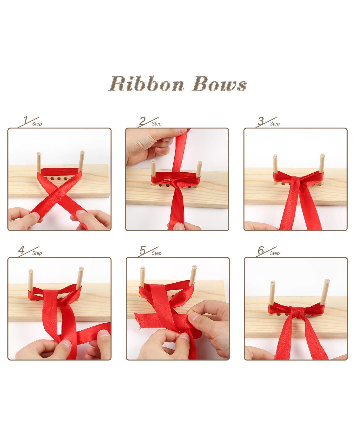 Newest Bow Maker for Ribbon Wreaths Double Sided Wooden Bowmaker